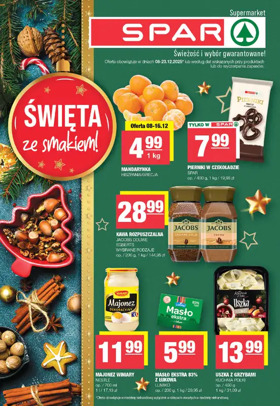SPAR - gazetka promocyjna Gazetka Spar od poniedziałku 08.12 do wtorku 23.12