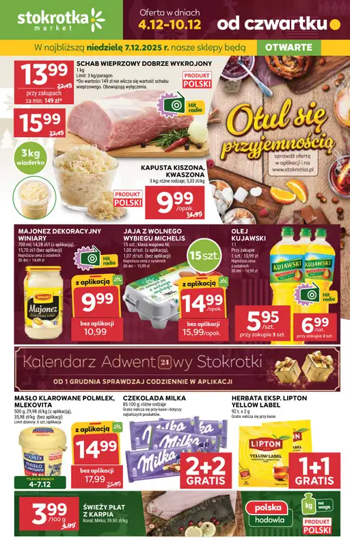 Stokrotka - gazetka promocyjna Gazetka Market od czwartku 04.12 do środy 10.12