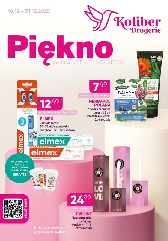 Drogerie Koliber - gazetka promocyjna Gazetka od środy 10.12 do środy 31.12