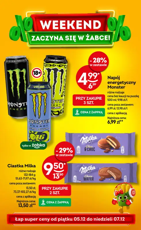 Żabka - gazetka promocyjna Gazetka weekendowa od piątku 05.12 do niedzieli 07.12