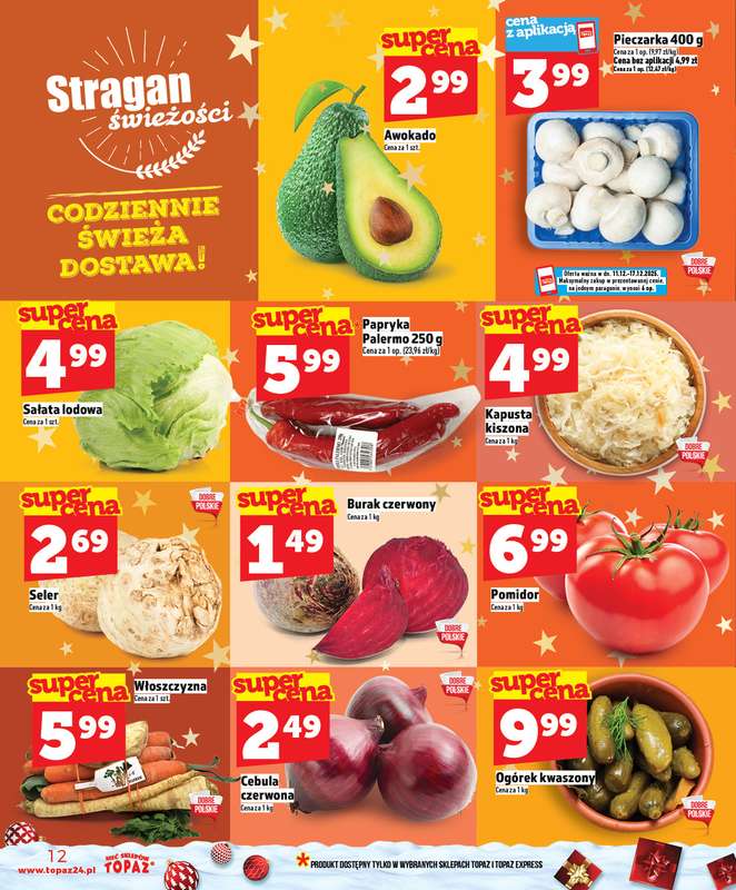 TOPAZ - gazetka promocyjna Superceny na Święta od czwartku, 11.12 od czwartku 11.12 do środy 17.12 - strona 12