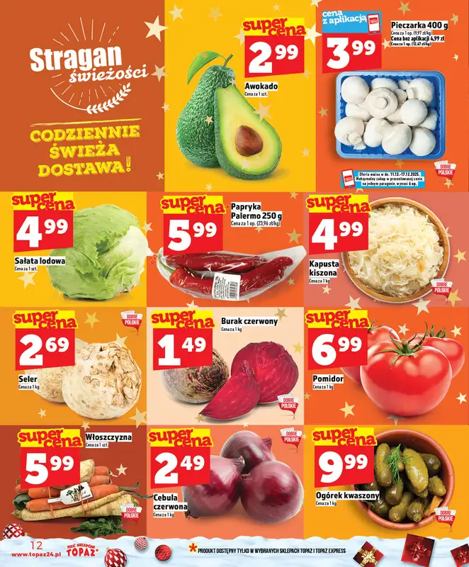 TOPAZ - gazetka promocyjna Superceny na Święta od czwartku, 11.12 od czwartku 11.12 do środy 17.12 - strona 12