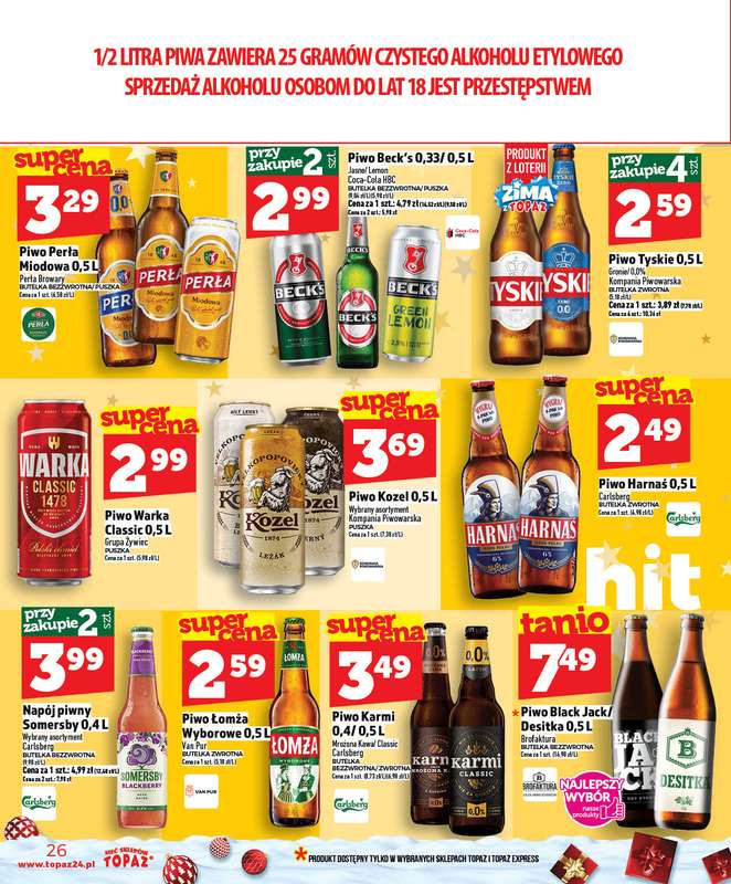 TOPAZ - gazetka promocyjna Superceny na Święta od czwartku, 11.12 od czwartku 11.12 do środy 17.12 - strona 26