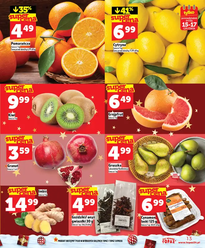 TOPAZ - gazetka promocyjna Superceny na Święta od czwartku, 11.12 od czwartku 11.12 do środy 17.12 - strona 13
