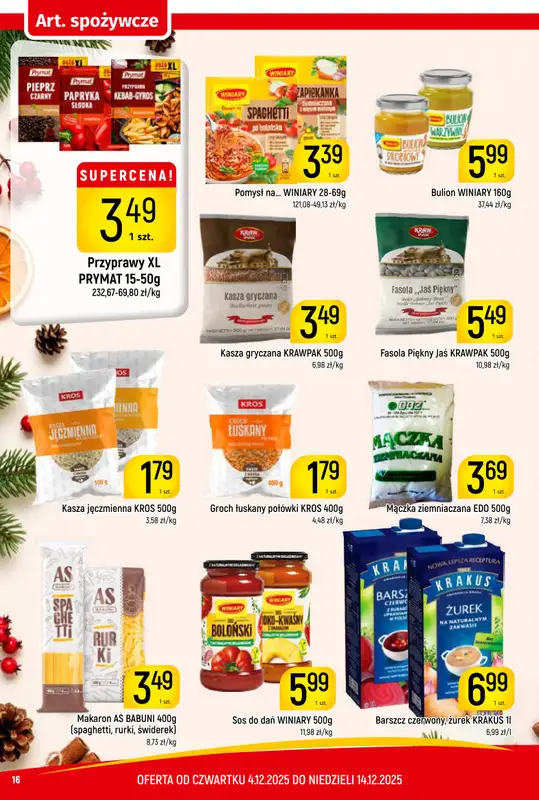 Delikatesy Piotruś Pan - gazetka promocyjna Gazetka od czwartku 04.12 do niedzieli 14.12 - strona 16
