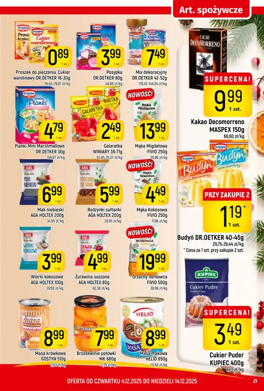 Delikatesy Piotruś Pan - gazetka promocyjna Gazetka od czwartku 04.12 do niedzieli 14.12 - strona 21