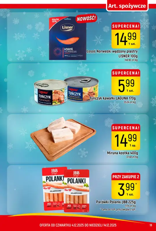 Delikatesy Piotruś Pan - gazetka promocyjna Gazetka od czwartku 04.12 do niedzieli 14.12 - strona 13