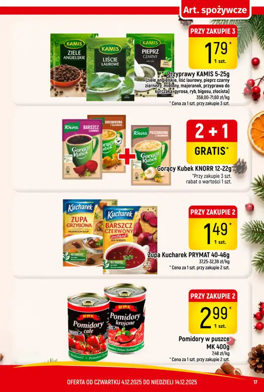 Delikatesy Piotruś Pan - gazetka promocyjna Gazetka od czwartku 04.12 do niedzieli 14.12 - strona 17