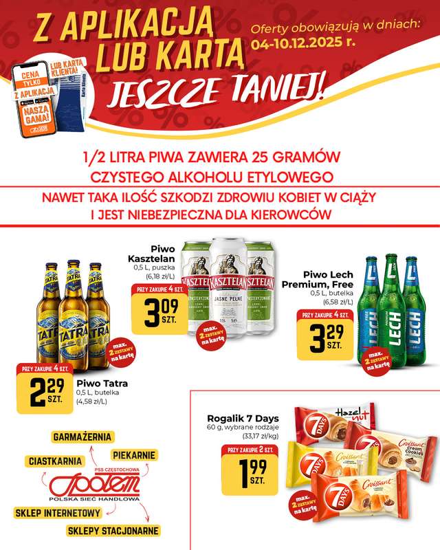 Społem Częstochowa - gazetka promocyjna Plakaty promocyjne od czwartku 04.12 do środy 10.12