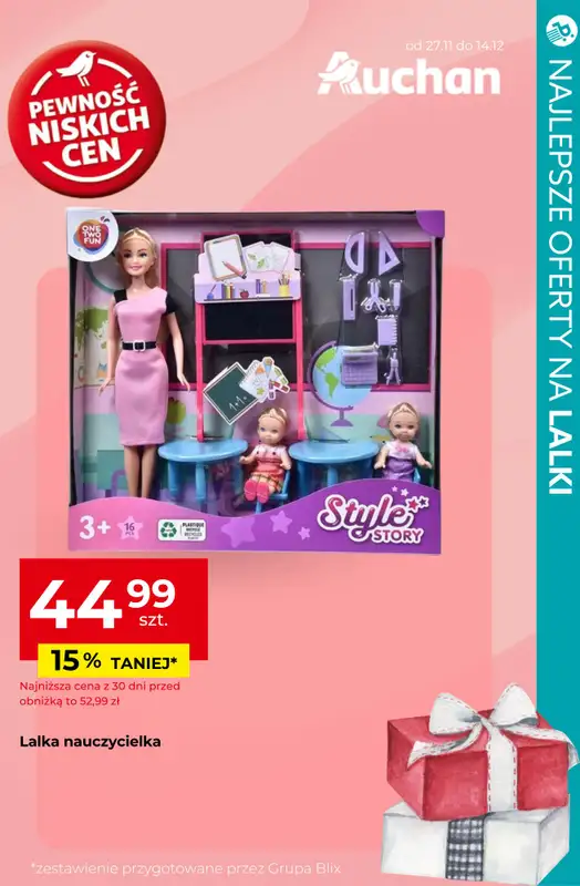 Prezenty - gazetka promocyjna Najlepsze oferty na LALKI! od czwartku 04.12 do niedzieli 07.12 - strona 15