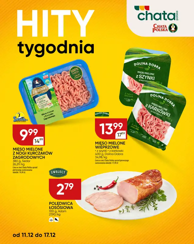 Chata Polska - gazetka promocyjna Hity tygodnia od czwartku 11.12 do środy 17.12
