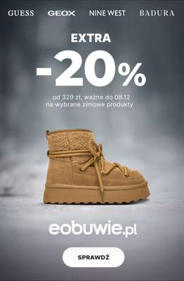 eobuwie.pl - gazetka promocyjna Extra -20% na wybrane zimowe buty od 329 zł od czwartku 04.12 do poniedziałku 08.12