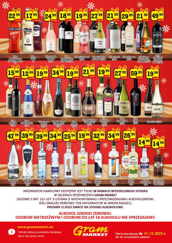 Gram Market - gazetka promocyjna Ulotka alkoholowa od czwartku 04.12 do środy 31.12 - strona 2
