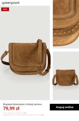 Brązowa listonoszka z imitacji zamszu