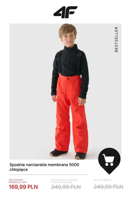 4F - gazetka promocyjna Kolekcja narciarska w promocji – sprawdź okazje! od czwartku 04.12  - strona 15