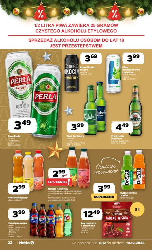 Netto - gazetka promocyjna Gazetka Spożywcza od poniedziałku 08.12 do niedzieli 14.12 - strona 22