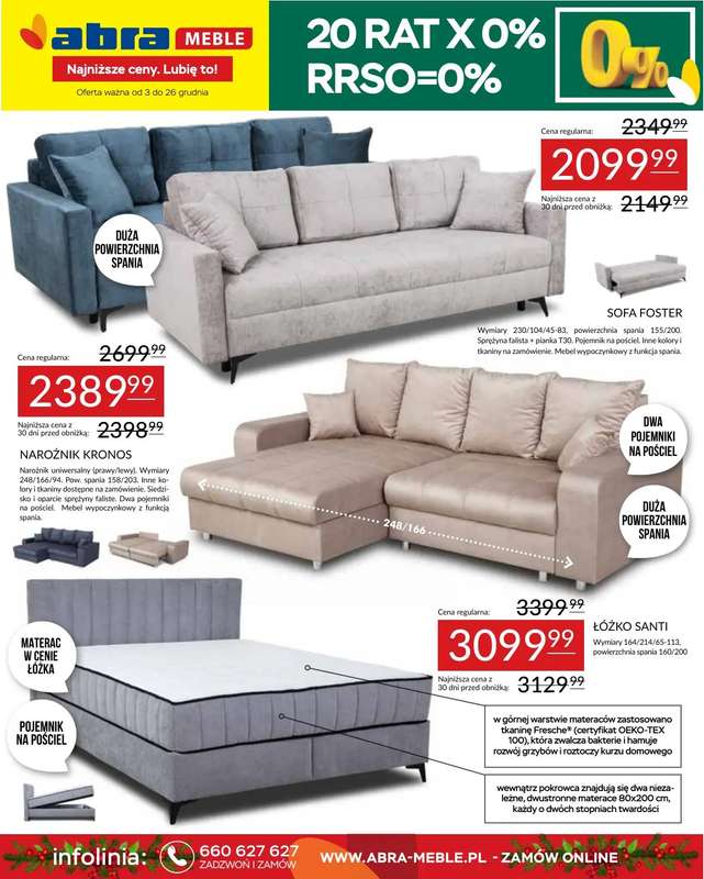 Abra Meble - gazetka promocyjna Obniżki w prezencie od środy 03.12 do piątku 26.12