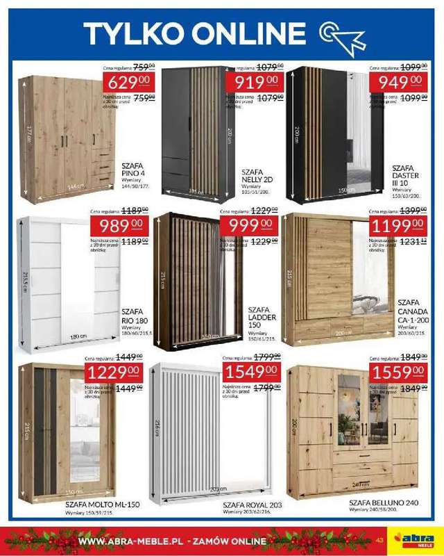 Abra Meble - gazetka promocyjna Obniżki w prezencie od środy 03.12 do piątku 26.12 - strona 43