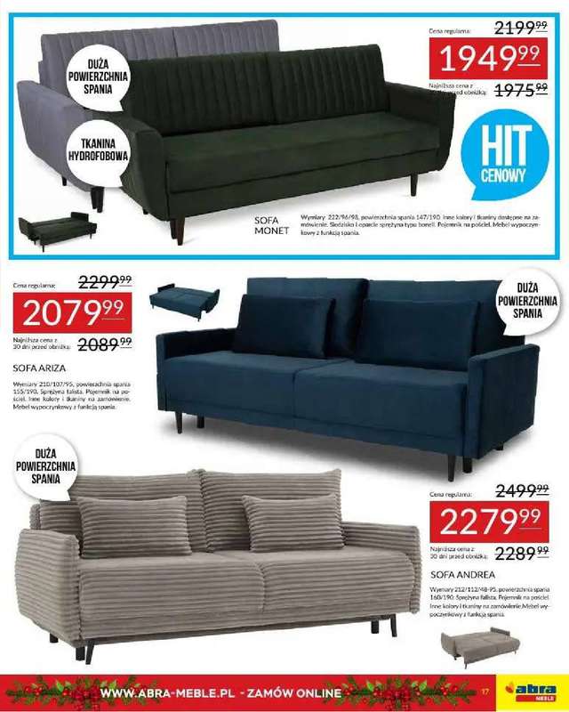 Abra Meble - gazetka promocyjna Obniżki w prezencie od środy 03.12 do piątku 26.12 - strona 17