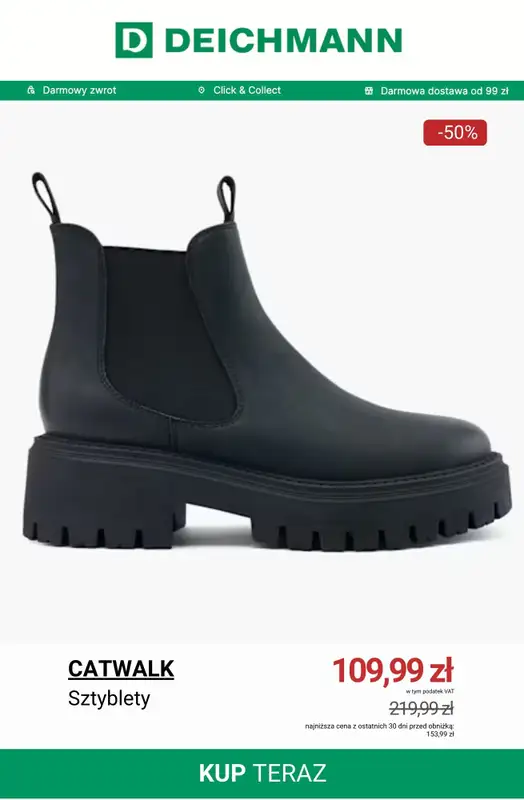 Deichmann - gazetka promocyjna Do -50% na botki i kozaki od soboty 06.12  - strona 8