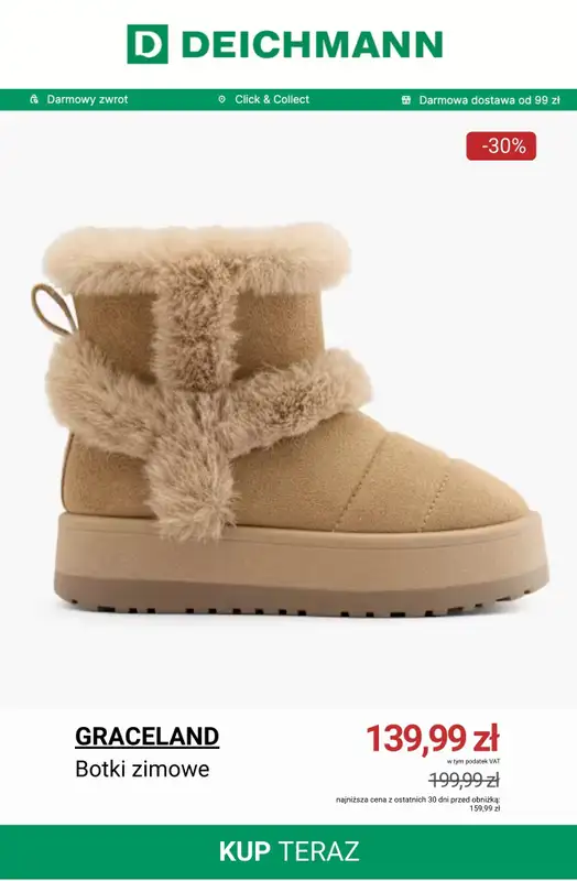 Deichmann - gazetka promocyjna Do -50% na botki i kozaki od soboty 06.12  - strona 4
