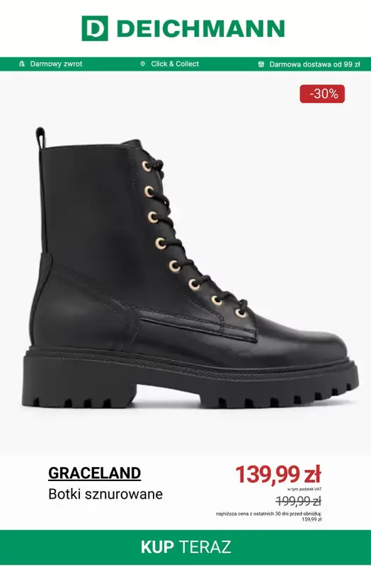 Deichmann - gazetka promocyjna Do -50% na botki i kozaki od soboty 06.12  - strona 3