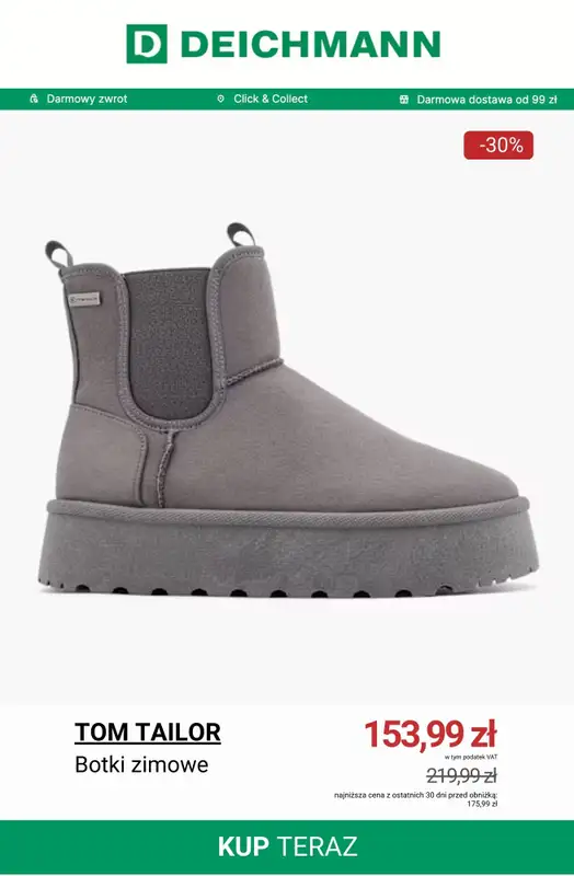 Deichmann - gazetka promocyjna Do -50% na botki i kozaki od soboty 06.12  - strona 11