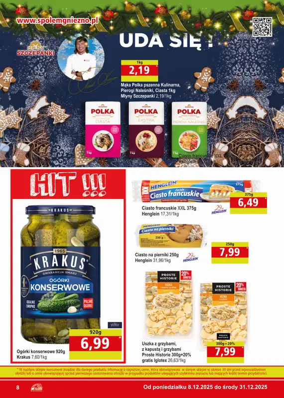 Społem - Blisko i Korzystnie - gazetka promocyjna Gazetka PSS Gniezno od poniedziałku 08.12 do środy 31.12 - strona 8