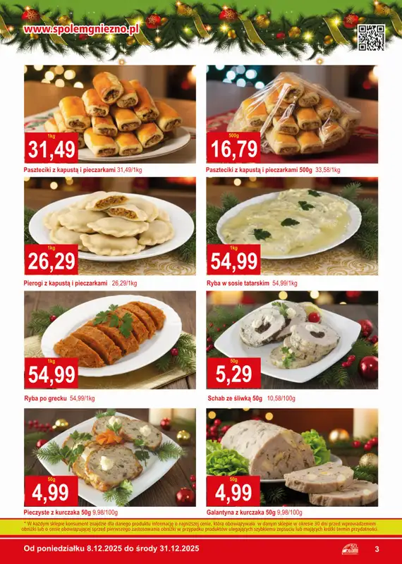 Społem - Blisko i Korzystnie - gazetka promocyjna Gazetka PSS Gniezno od poniedziałku 08.12 do środy 31.12 - strona 3