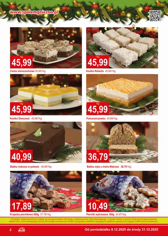 Społem - Blisko i Korzystnie - gazetka promocyjna Gazetka PSS Gniezno od poniedziałku 08.12 do środy 31.12 - strona 2