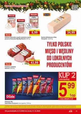 Społem - Blisko i Korzystnie - gazetka promocyjna Gazetka PSS Gniezno od poniedziałku 08.12 do środy 31.12 - strona 11