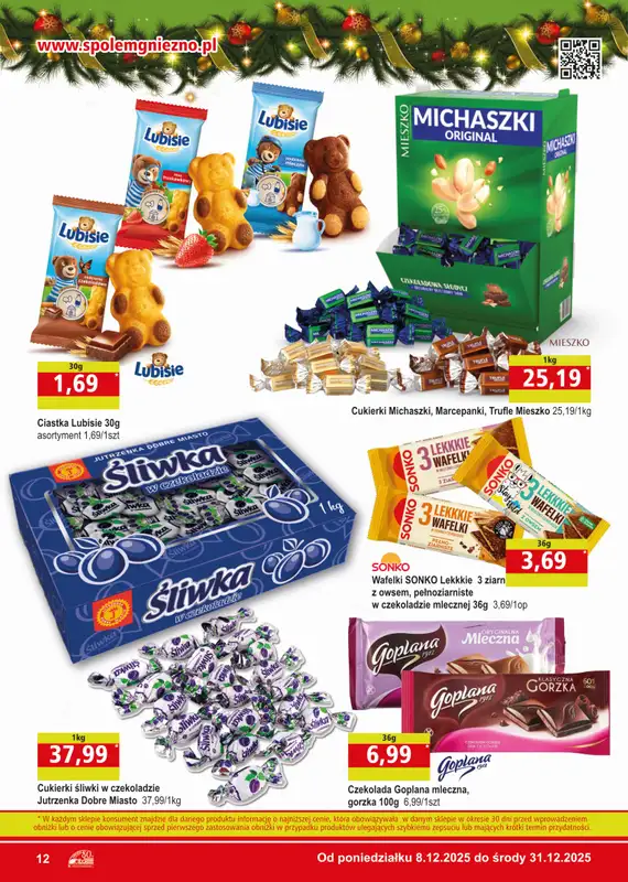 Społem - Blisko i Korzystnie - gazetka promocyjna Gazetka PSS Gniezno od poniedziałku 08.12 do środy 31.12 - strona 12