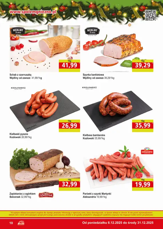 Społem - Blisko i Korzystnie - gazetka promocyjna Gazetka PSS Gniezno od poniedziałku 08.12 do środy 31.12 - strona 10