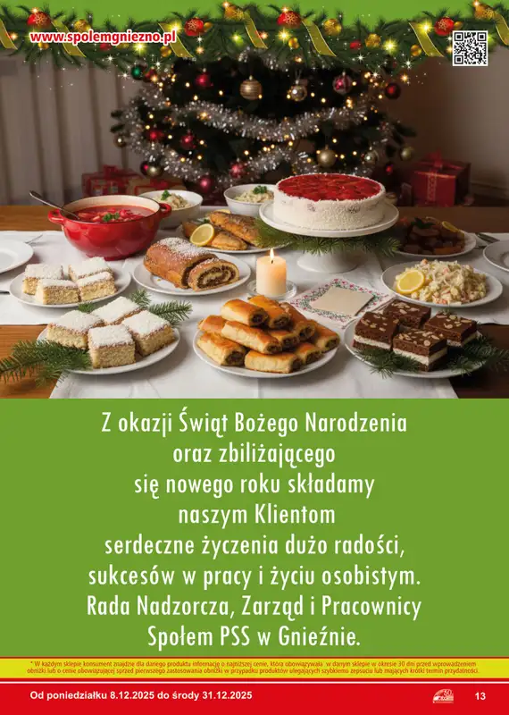 Społem - Blisko i Korzystnie - gazetka promocyjna Gazetka PSS Gniezno od poniedziałku 08.12 do środy 31.12 - strona 13
