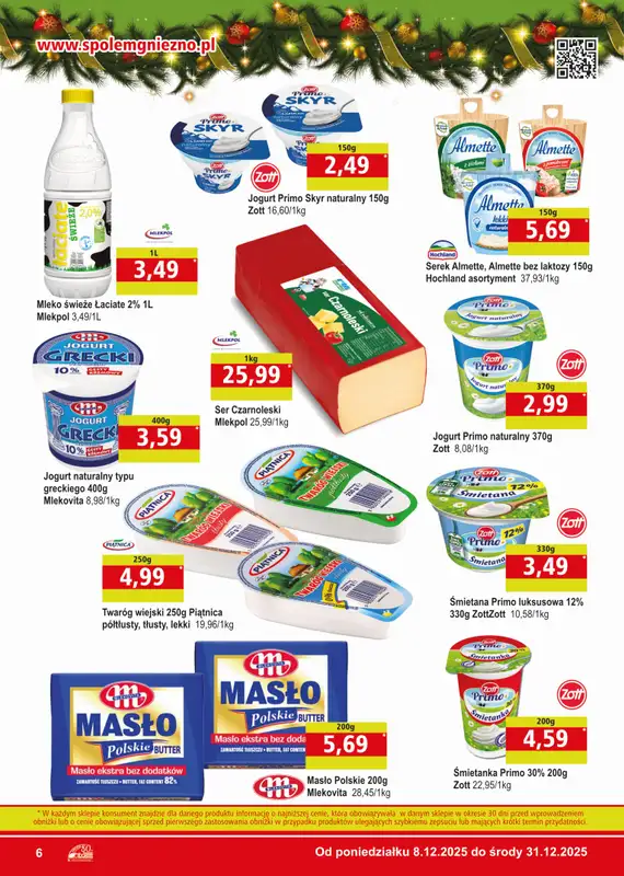 Społem - Blisko i Korzystnie - gazetka promocyjna Gazetka PSS Gniezno od poniedziałku 08.12 do środy 31.12 - strona 6