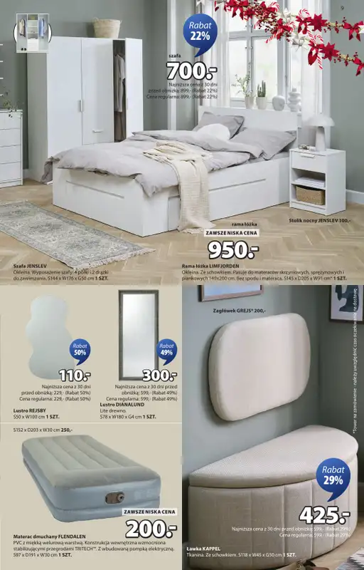 Jysk - gazetka promocyjna Fantastyczne oferty świąteczne. Rabat do 60% od środy 10.12 do niedzieli 28.12 - strona 9