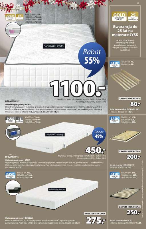 Jysk - gazetka promocyjna Fantastyczne oferty świąteczne. Rabat do 60% od środy 10.12 do niedzieli 28.12 - strona 13