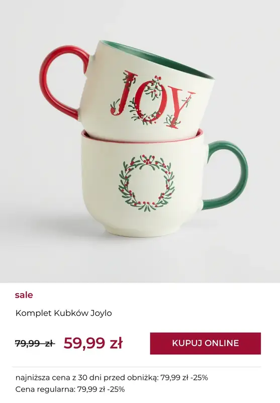 home&you - gazetka promocyjna SALE: świąteczne kubki! od niedzieli 07.12 do niedzieli 14.12 - strona 5