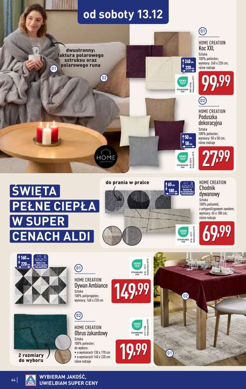 Aldi - gazetka promocyjna Pełny katalog! od poniedziałku 08.12 do niedzieli 14.12 - strona 44