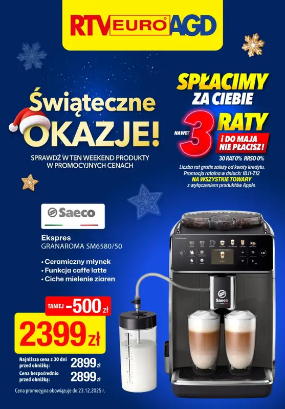 RTV EURO AGD - gazetka promocyjna Świąteczne okazje w ten weekend! od piątku 05.12 do niedzieli 07.12
