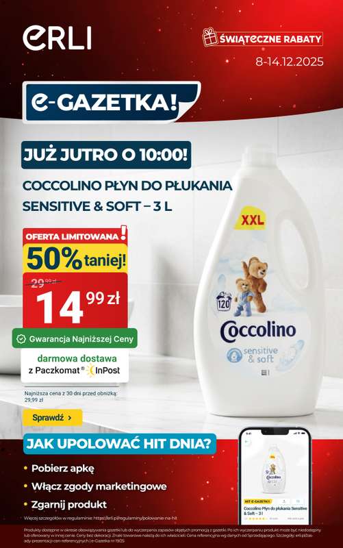 Erli - gazetka promocyjna Świąteczne Zakupy w najlepszych cenach! od poniedziałku 08.12 do niedzieli 14.12