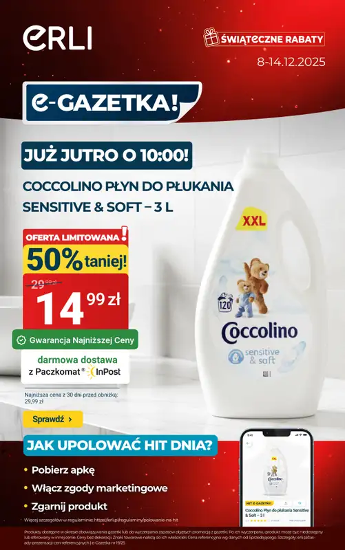 Erli - gazetka promocyjna Świąteczne Zakupy w najlepszych cenach! od poniedziałku 08.12 do niedzieli 14.12