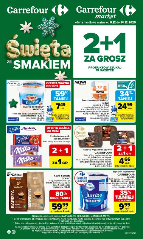 Carrefour - gazetka promocyjna Gazetka Carrefour od poniedziałku od poniedziałku 08.12 do niedzieli 14.12