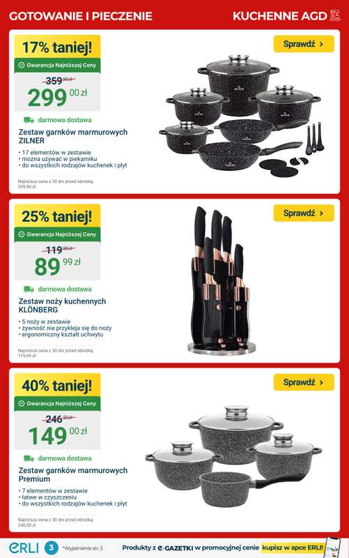 Erli - gazetka promocyjna Zapoluj na HIT dnia i skorzystaj ze świątecznych rabatów! od poniedziałku 08.12 do niedzieli 14.12 - strona 3