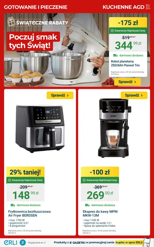 Erli - gazetka promocyjna Zapoluj na HIT dnia i skorzystaj ze świątecznych rabatów! od poniedziałku 08.12 do niedzieli 14.12 - strona 2