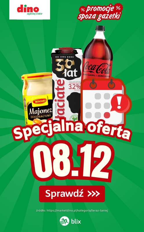Dino - gazetka promocyjna Specjalna oferta na 08.12.2025 - promocje spoza gazetki od poniedziałku 08.12 do poniedziałku 08.12