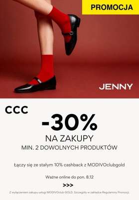 CCC - gazetka promocyjna -30% na zakupy od poniedziałku 08.12 do poniedziałku 08.12
