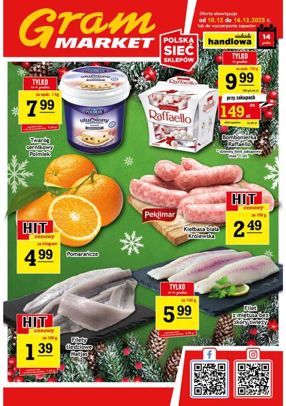 Gram Market - gazetka promocyjna Gazetka od środy 10.12 do wtorku 16.12