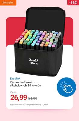 Zestaw markerów alkoholowych, 80 kolorów