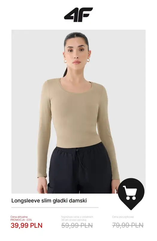 4F - gazetka promocyjna Wyprzedaż: wszystko do 100 zł dla niej od poniedziałku 08.12  - strona 12
